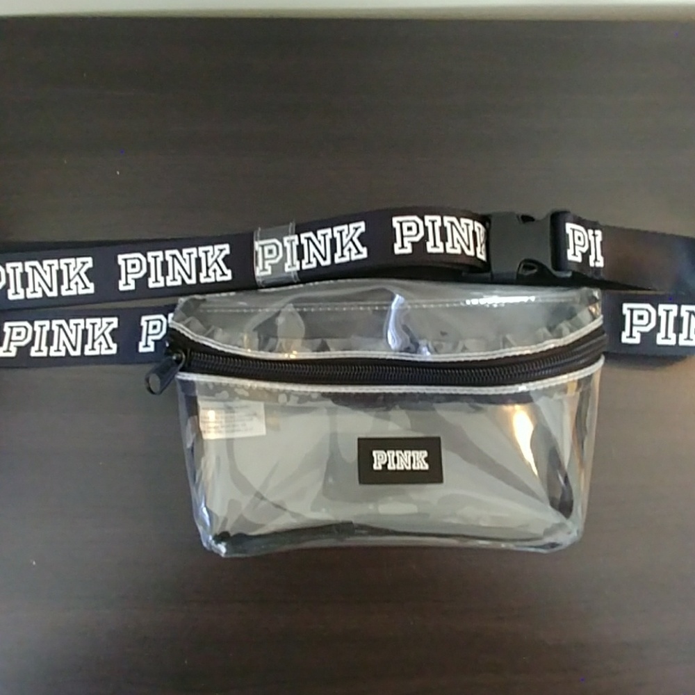 PINK clear fanny pack